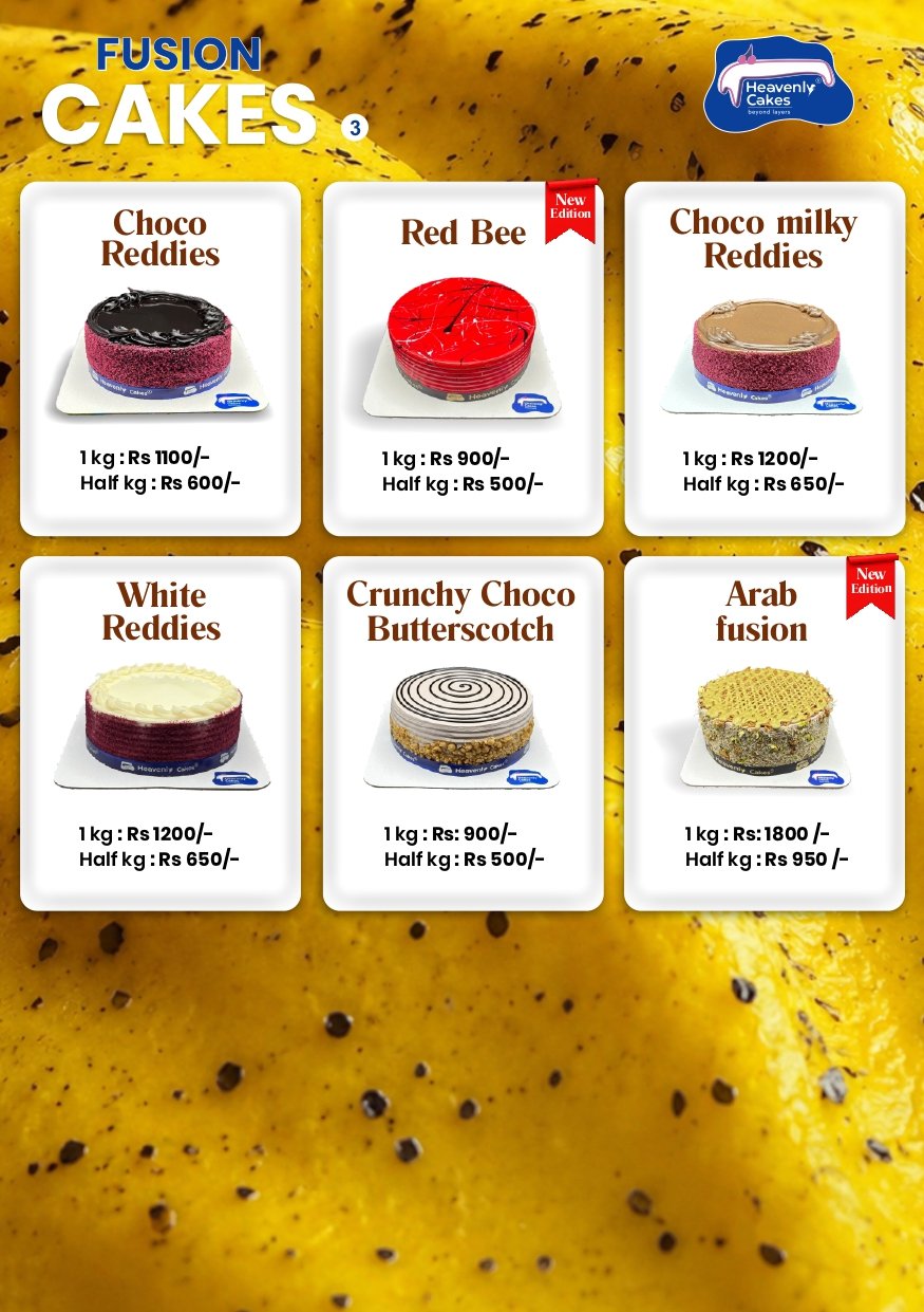 Heavenly Cakes menu card 9